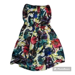Rachel Rachel Roy Strapless Floral Mini Dress sz M